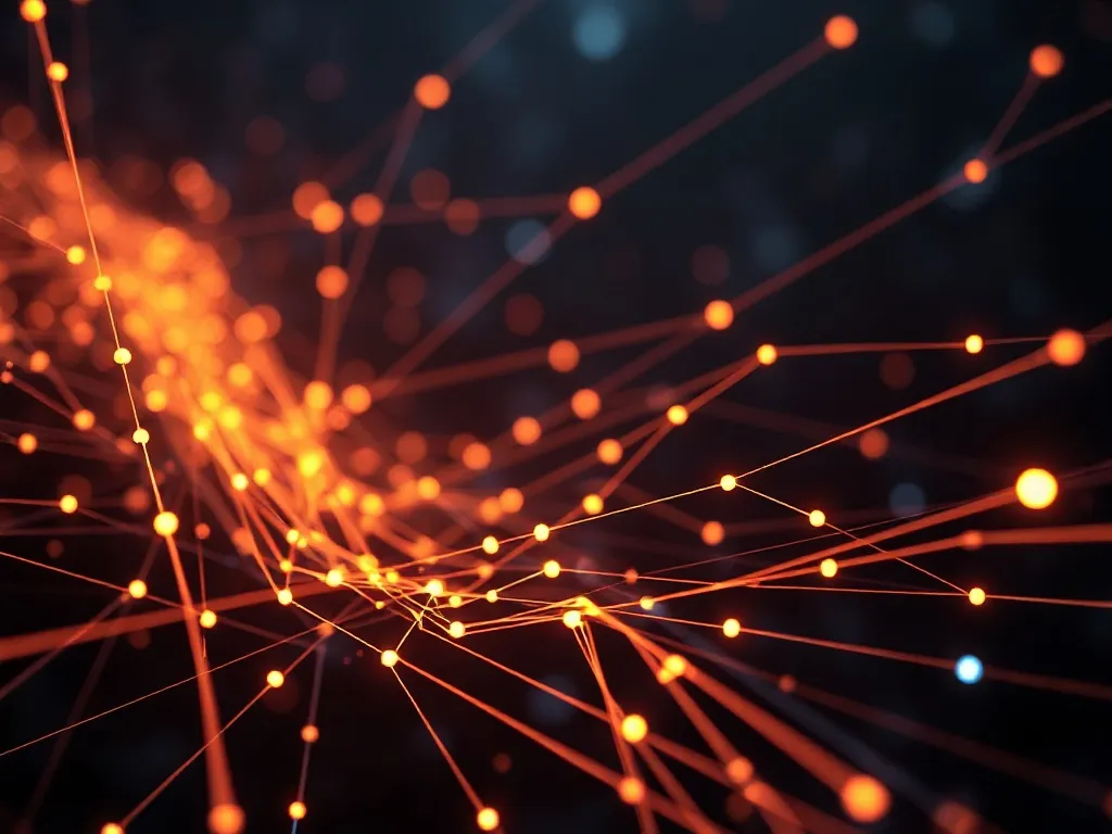 Abstract visualization of GPU data flow, glowing lines and n