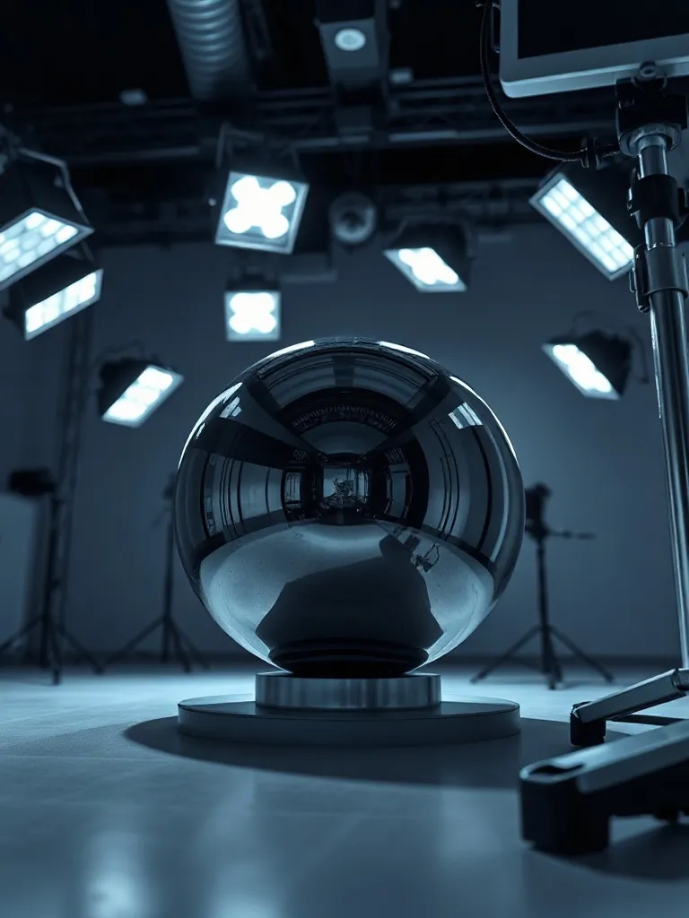 High contrast studio lighting setup with multiple light sour